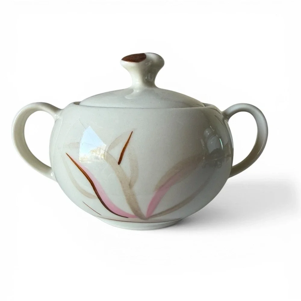 MCM Winfield True Porcelain Dragon Flower‎ Covered Sugar Bowl w/ Lid USA